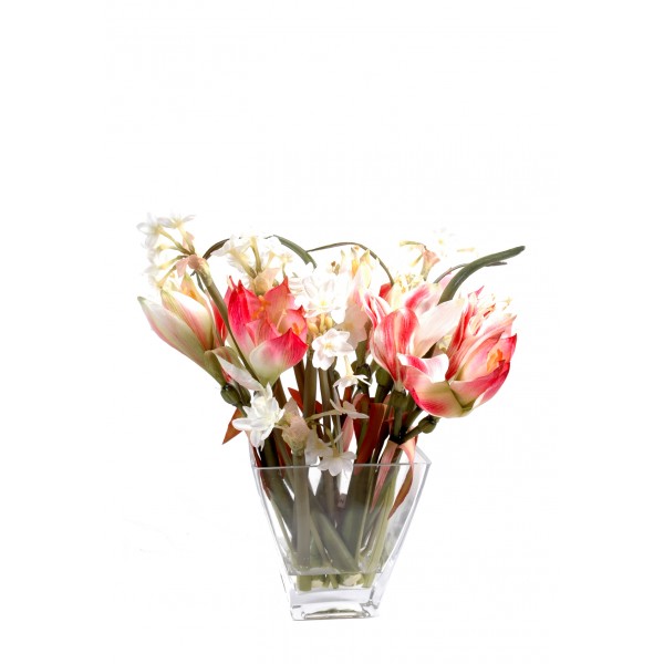 Bouquet Amarylis Narcisse – Composition artificielle