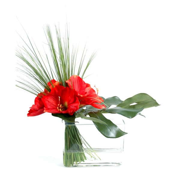 Bouquet Amaryllis Herbe – Composition artificielle