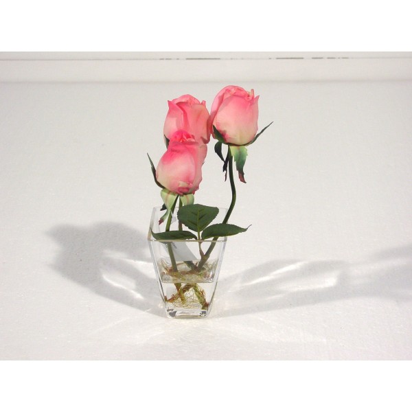 Bouquet Centre De Table Rose Bouton Lisa – Composition artificielle