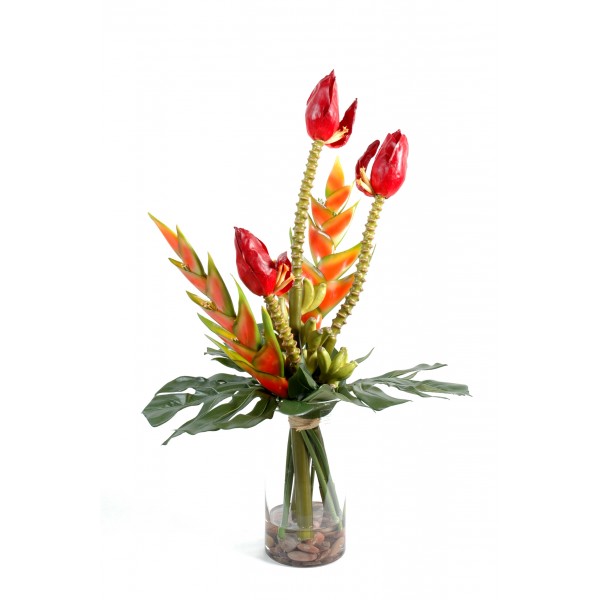 Bouquet Heliconia Fleurs De Bananes – Composition artificielle