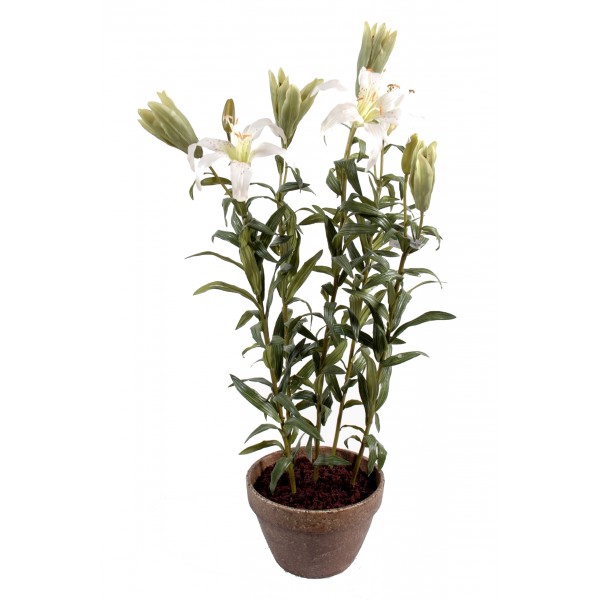 Lilium Pot Terre – Composition artificielle