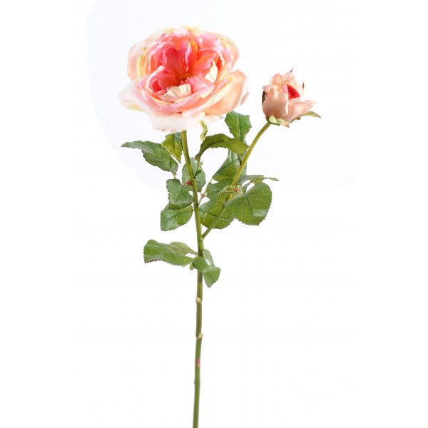 Rose Damask 1Fl 1Bt – Fleur artificielle en tige