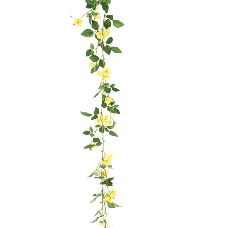 Guirlande artificielle de petites roses jaunes
