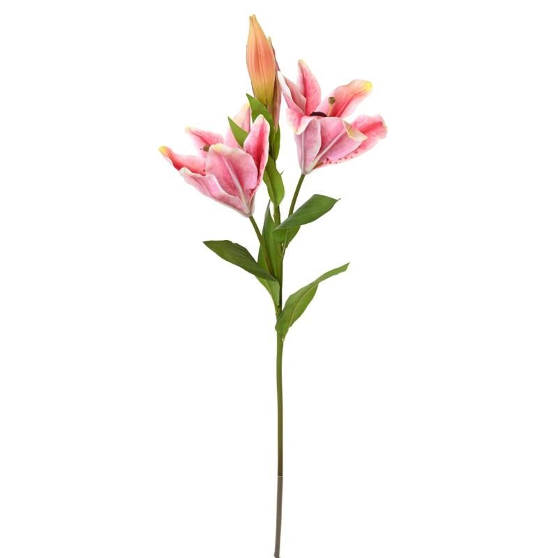 Tige florale rose de lys, référence Casablanca de 80 cm
