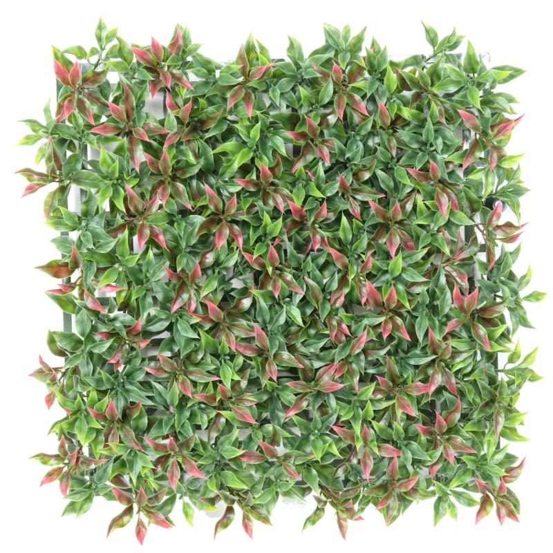 Plaque de ruscus artificiel aux teintes vert et bordeaux