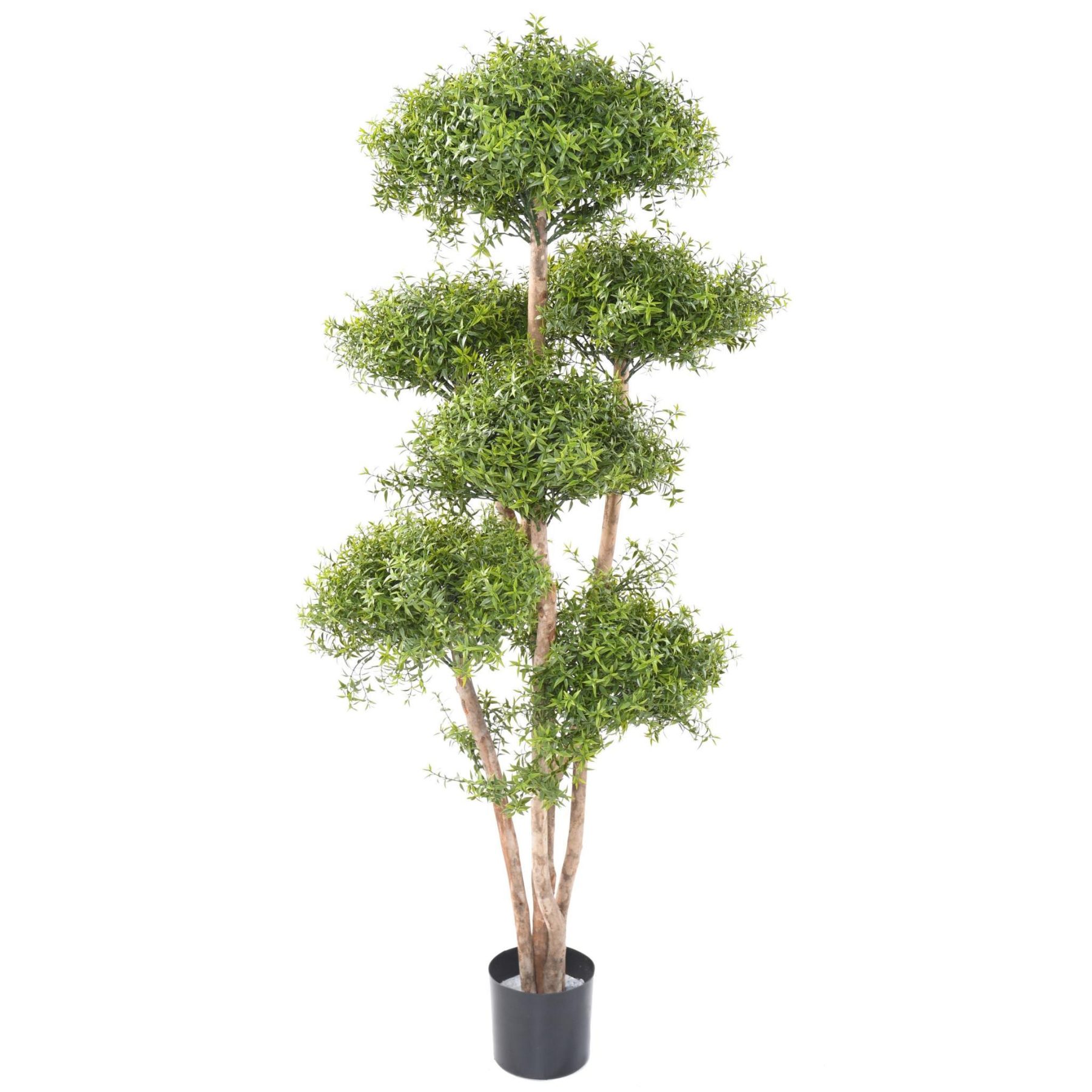Autre angle : eucalyptus synthétique vert de 160 cm et 70 cm de largeur
